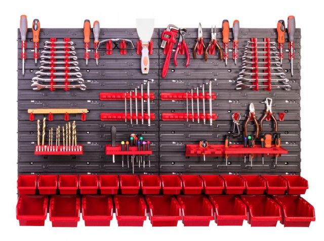 Панель для інструментів на стіну 115*78 см 23 лотки Kraft&Dele Дошка-органайзер для автосервісу KD11860 фото