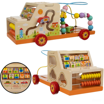 Дерев'яна машина - сортер 7в1 - Kruzzel розвиваюча іграшка для дітей 22652 фото