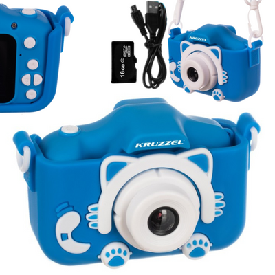 Дитячий цифровий фотоапарат відеокамера з картою пам'яті 16 ГБ Kruzzel Синій 16952 фото