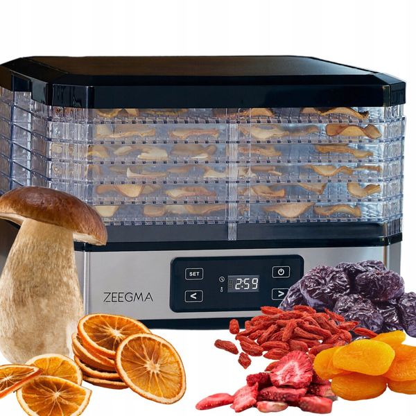 Сушка дегідратор 500 Вт 6 сит для фрукктів, овочів та грибів Zeegma Dry Chef Silver Hnrt_4831 фото