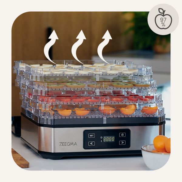 Сушка дегідратор 500 Вт 6 сит для фрукктів, овочів та грибів Zeegma Dry Chef Silver Hnrt_4831 фото