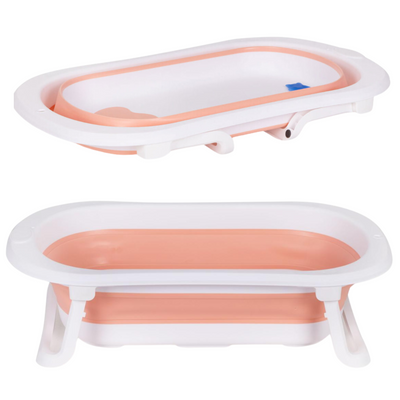 Ванночка для купання дітей складна зі зливом рожева Ecotoys  HA-B27 PINK фото