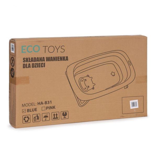 Раскладная детская ванночка со сливом "Коровка" Ecotoys HA-B31B фото