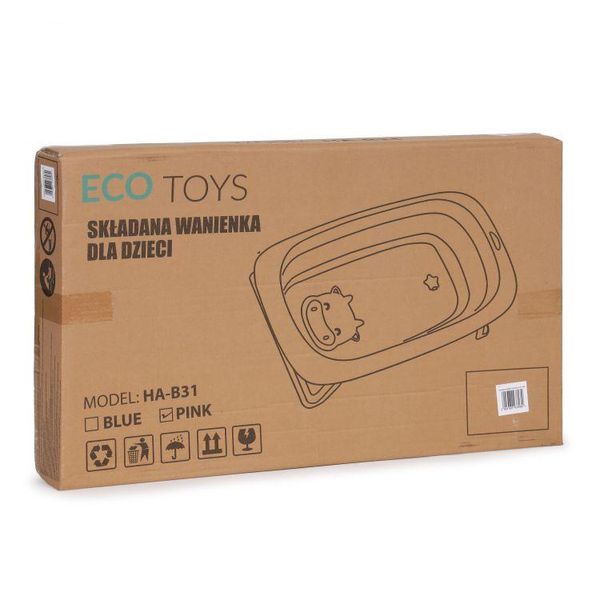 Раскладная ванночка со сливом для малышей "Коровка" Ecotoys HA-B31P фото