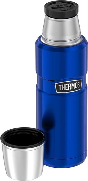 Термос 470 мл из нержавеющей стали с чашкой Thermos Stainless King Flask синий 170016 фото