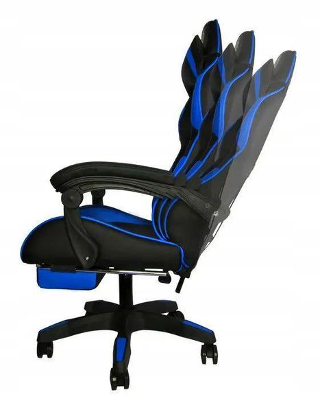 Геймерское кресло компьютерное до 150 кг из экокожи Malatec Black Blue Malatec-124-blue фото