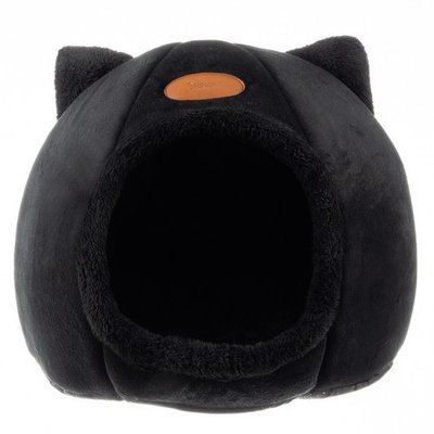 М'яка лежанка для кота Purlov чорна - Спальне місце для домашніх тварин  21947 фото