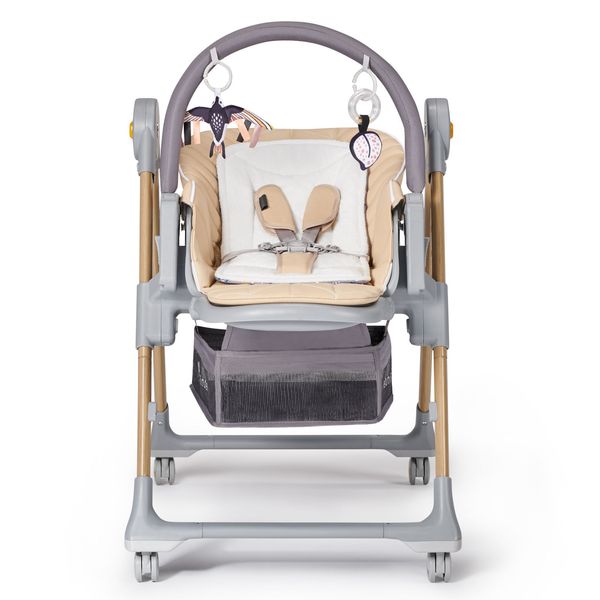 Стільчик для годування з колесиками з функцією шезлонгу 2в1 Kinderkraft Lastree Wood Beige Hnrt_3611 фото