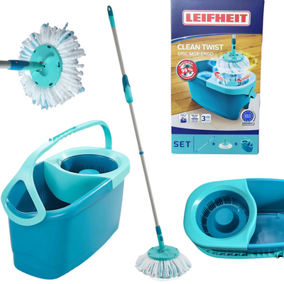 Набор для мытья полов швабра и ведро 6 л Leifheit Clean Twist Ergo Disc Mop Set 52101 фото