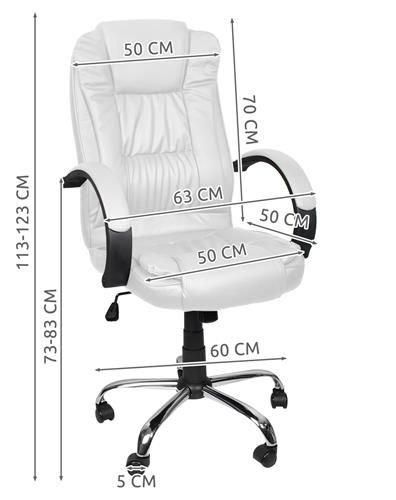 Кресло компьютерное для офиса до 130 кг из экокожи Malatec 8984 белое 8984 фото